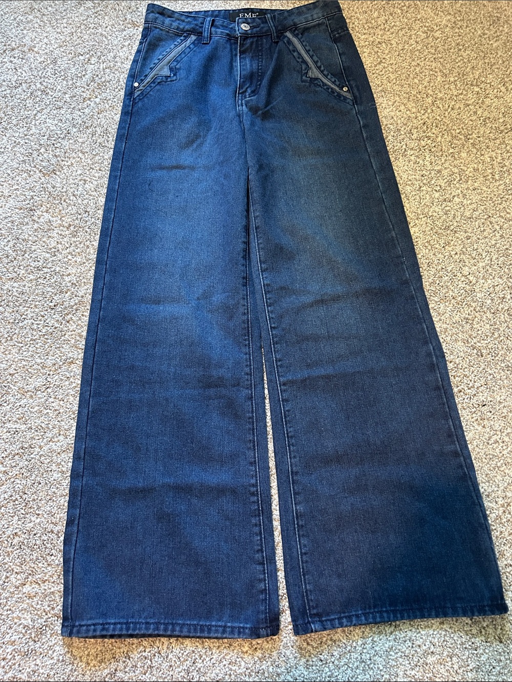 FME Wide Leg Dark Blue Women's Jeans